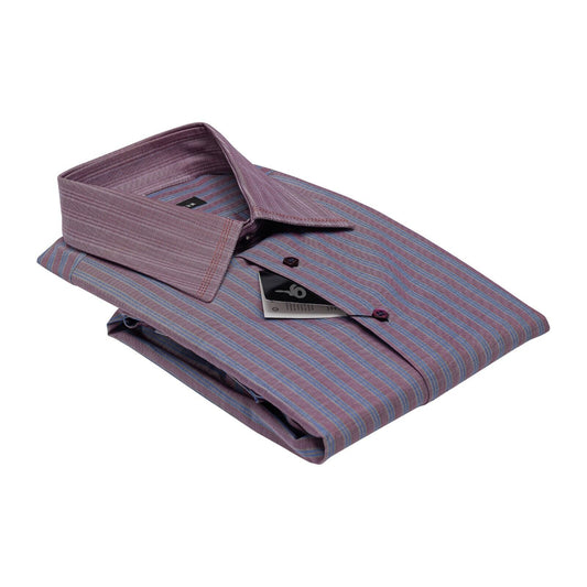 690$ LUXURY GERLIN Shirt Burgundy Striped VESUVIO Cotton 16 41 1G ZILLI