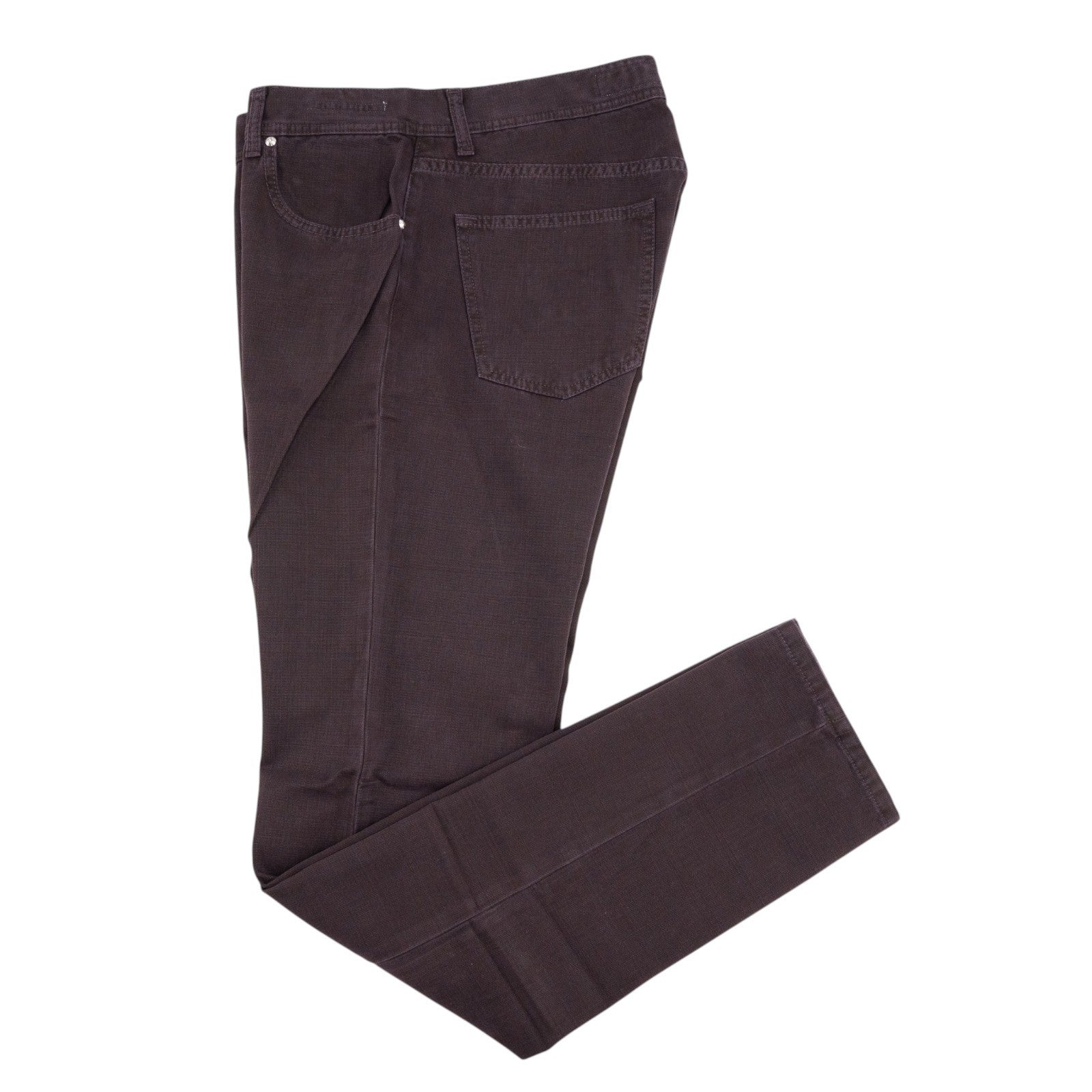 415$ LUIGI BORRELLI NAPOLI 5 Pockets Plum Denim Jeans Cotton 34 US / 50 EU