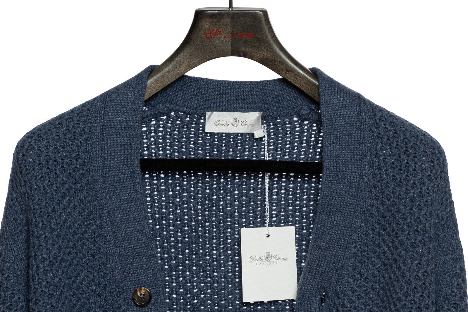 750$ DELLA CIANA CASHMERE Cardigan Thick Waffle Wool Merinos Superior / Cashmere