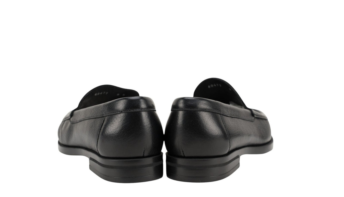 1300$ TESTONI Mocs Loafer Shoes Deer + Dark Metal Black 8 UK / 9 US / 42 IT