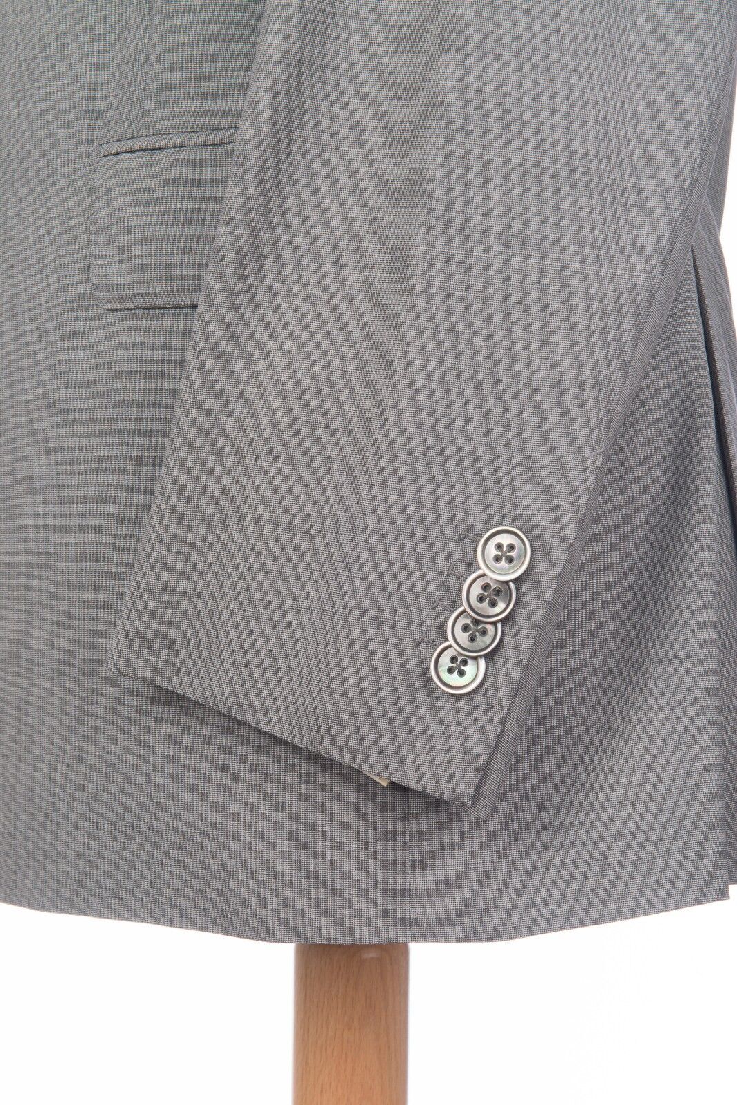 $4760 D'AVENZA Grey Wool 120's Silk Suit Double Breasted Hand-Sewn 42 US / 52 EU