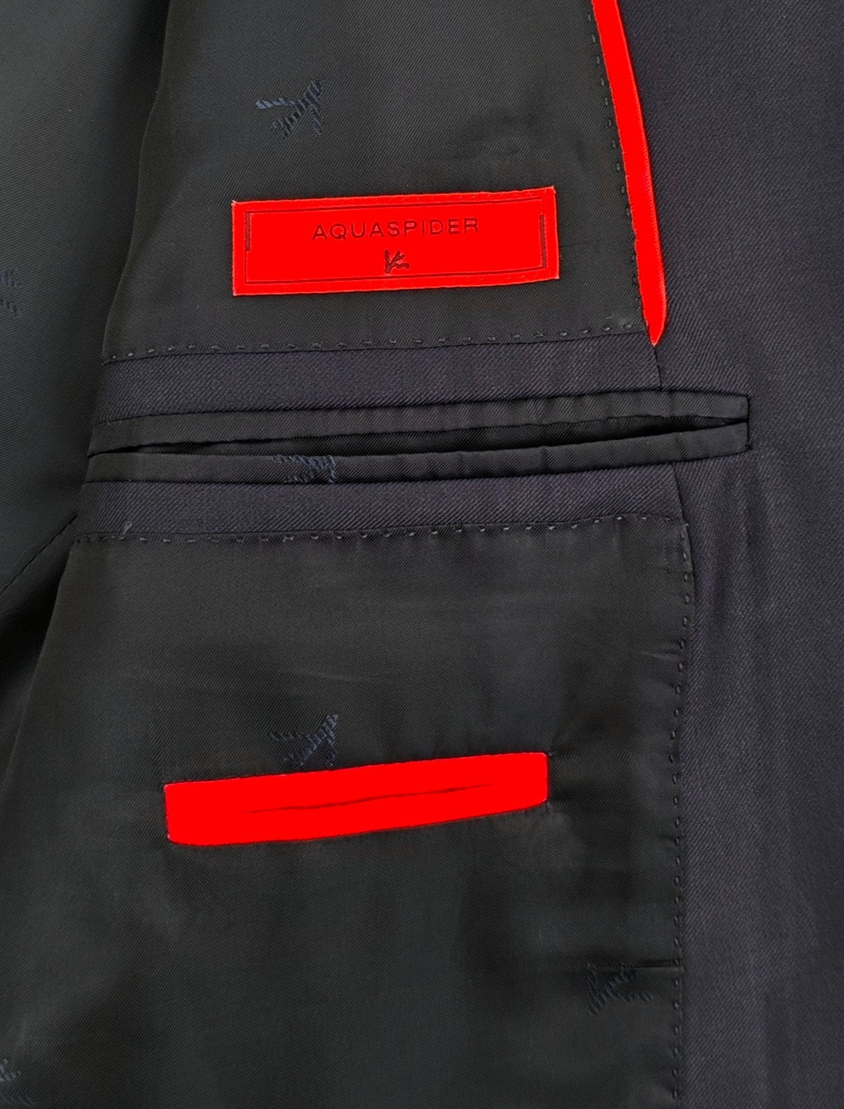 $6500 ISAIA NAPOLI "Aquaspider" Blue Navy Solid Hand-Sewn Suit Wool