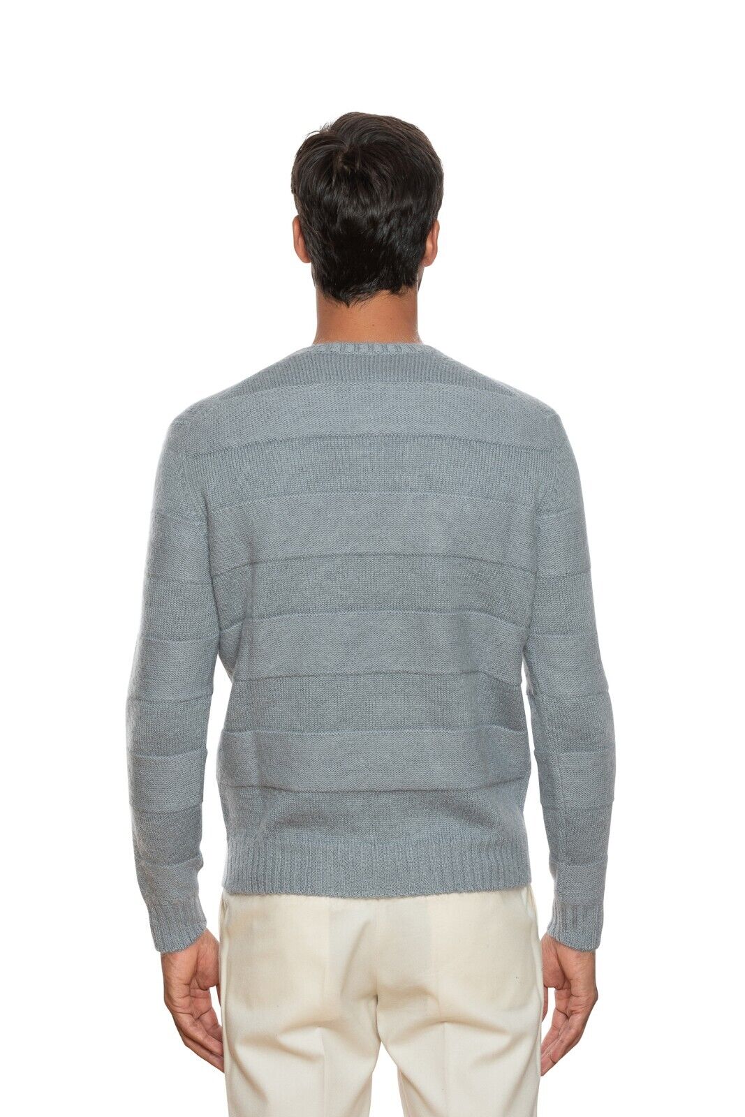 430$ DELLA CIANA CASHMERE Sweater Merinos Wool Extrafine Gray-Blue 40 US / 50 EU