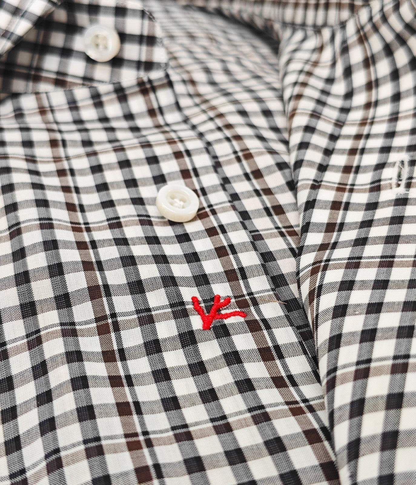 730$ ISAIA NAPOLI "Mix" Dress Shirt Hand-Sewn Checks Lightwheight Cotton