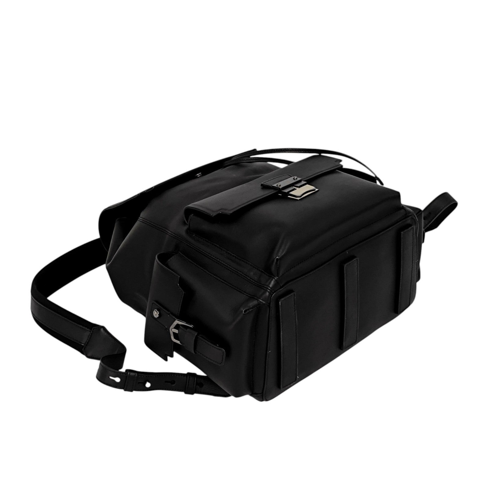 2200$ PINEIDER FIRENZE 1774 Black Calf Multiple Backpack Travel Weekender XL