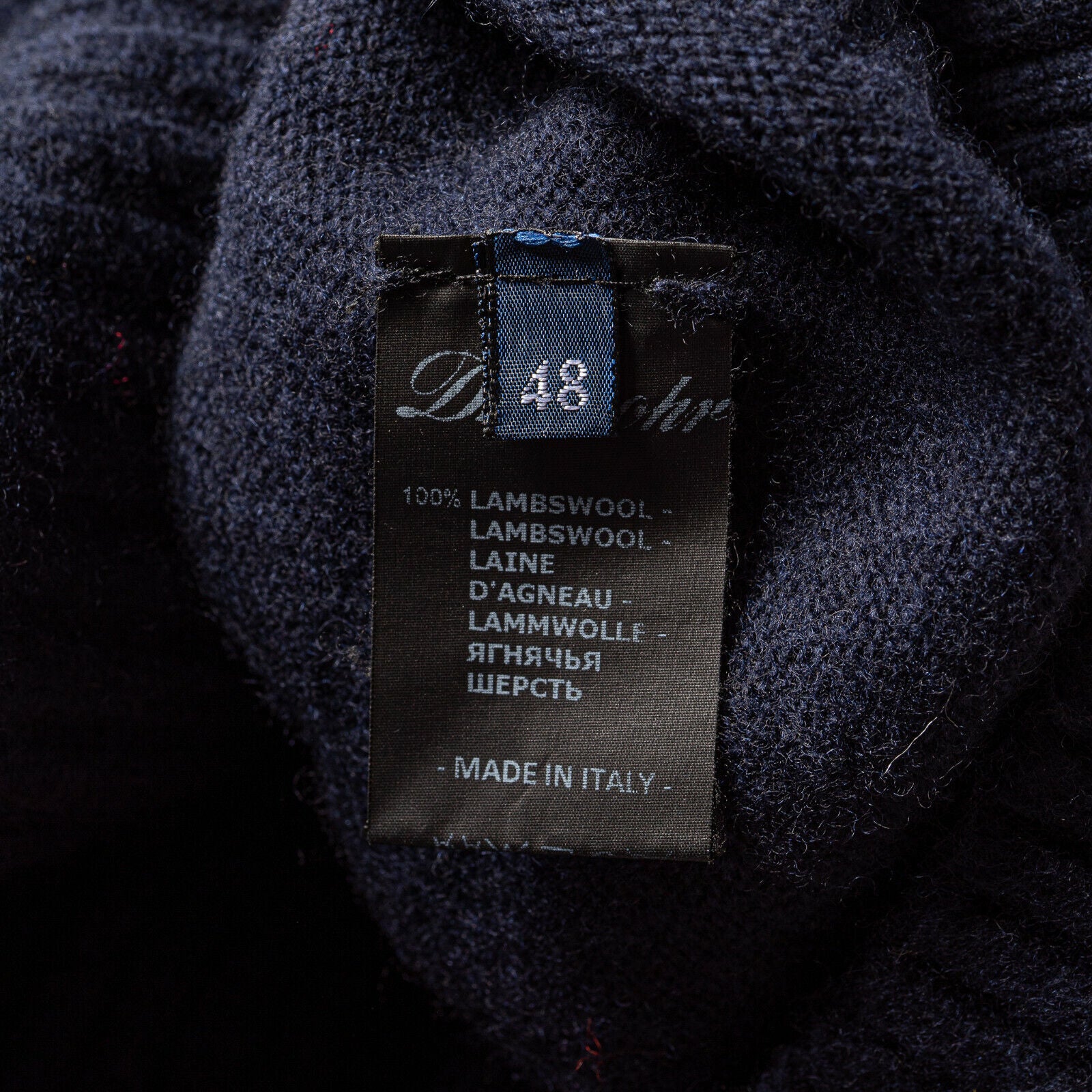 Italian Luxury Knitwear DRUMOHR Sweater Vest Soft Lambswool Blue 38 US / 48 EU