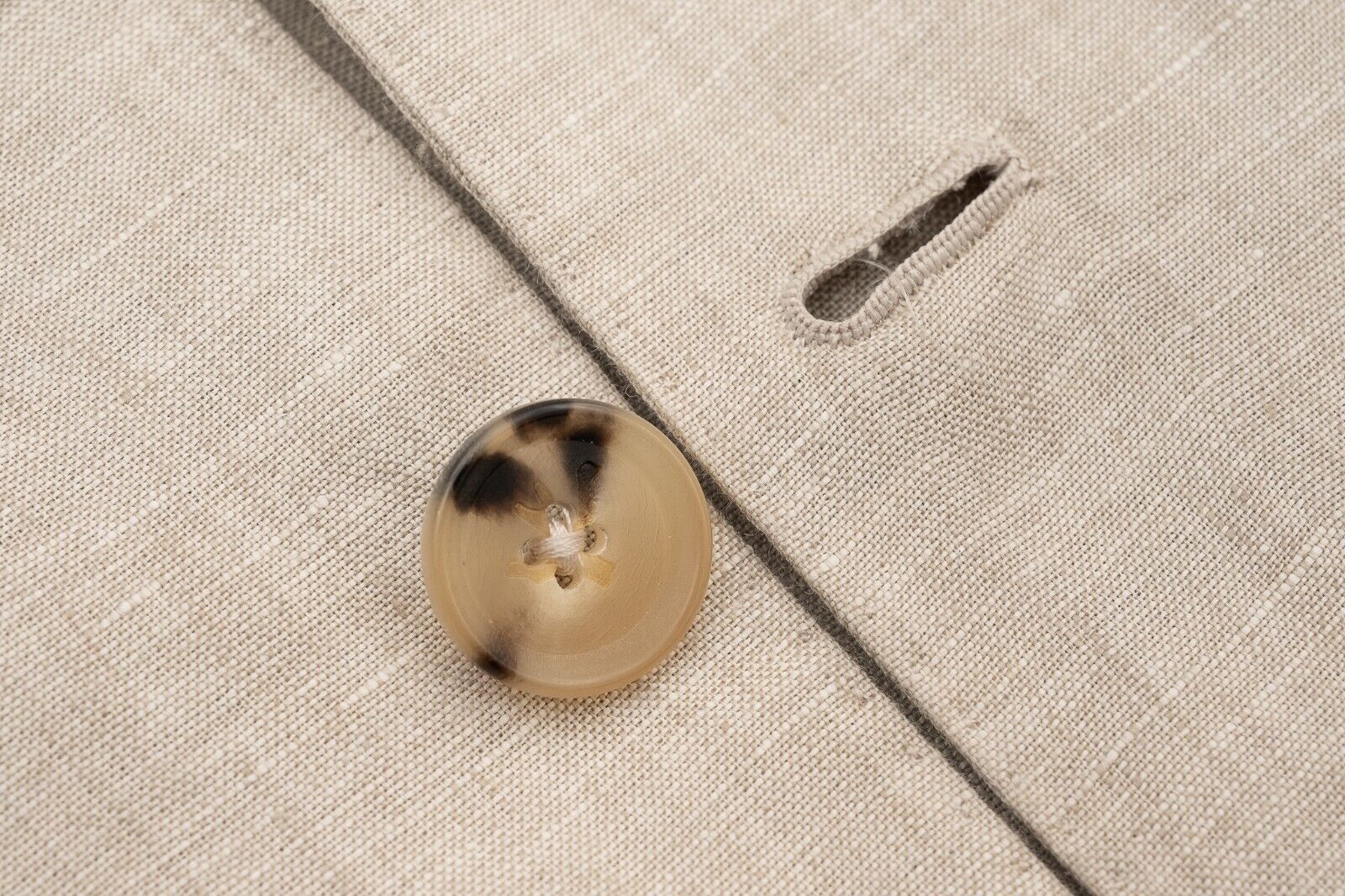 5200$ ISAIA NAPOLI Beige Sartorial Sahariana Jacket 100% Linen 40 US / 50 EU