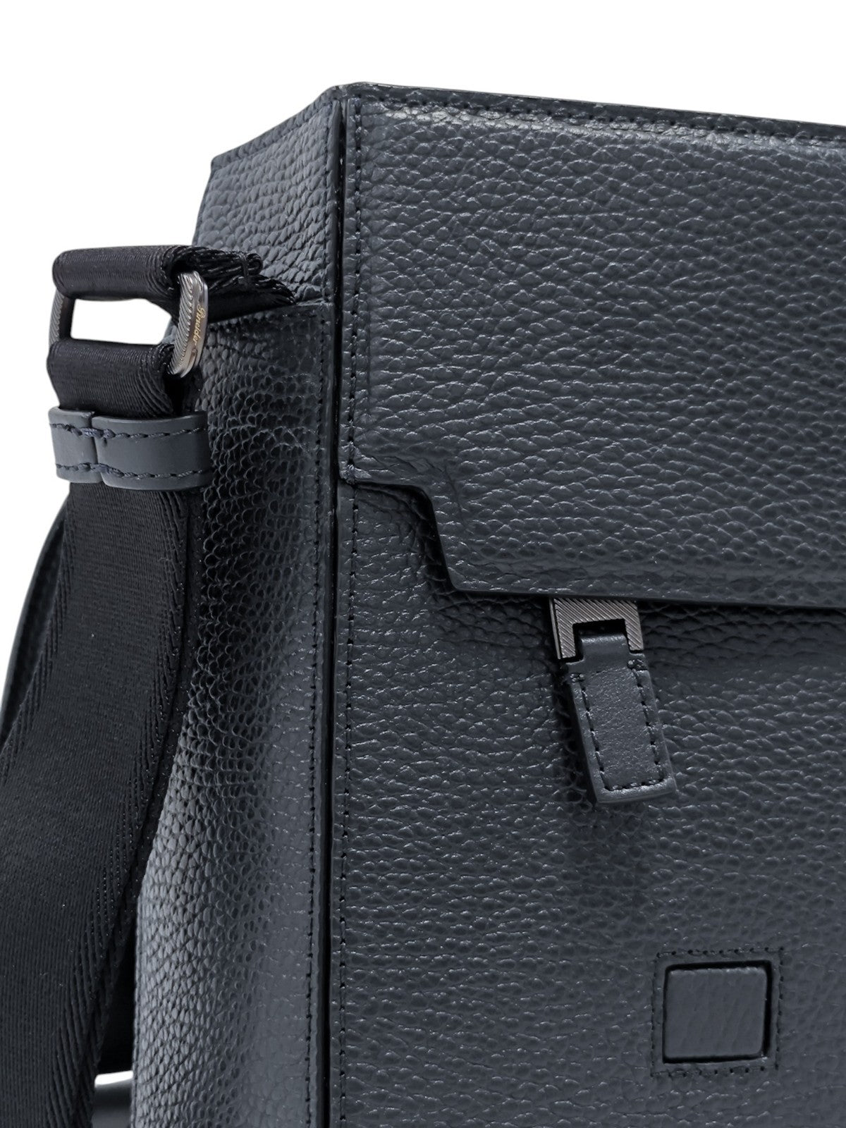 1050$ PINEIDER FIRENZE 1774 "Bottolato" Blue Grain Calf Work Messenger Bag