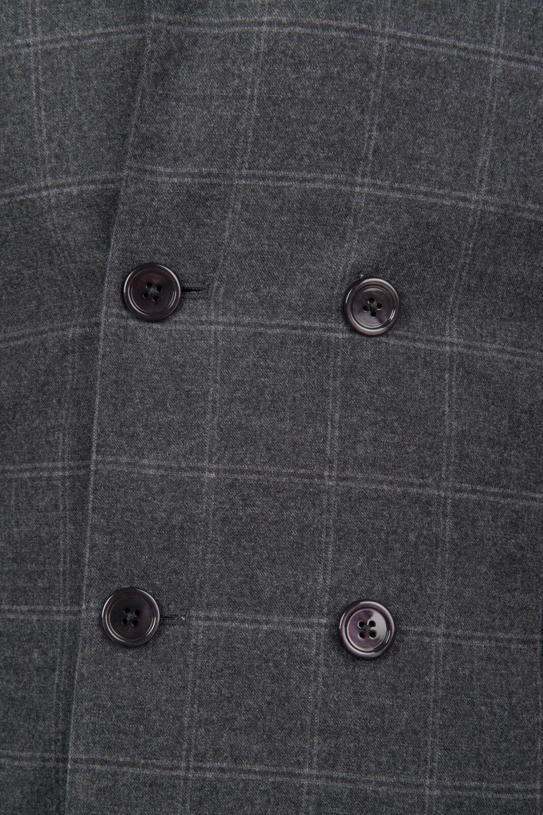 $1680 D'AVENZA Grey Wool Windowpane Jacket Blazer DB Sewn in Italy 40 US / 50 EU