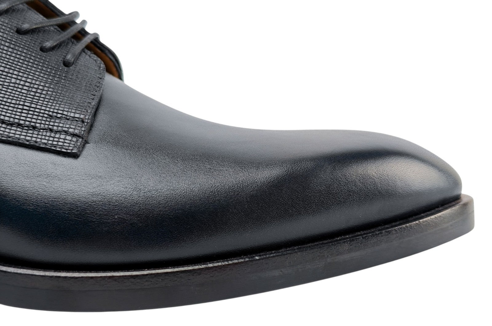 1250$ TESTONI Derby Shoes Calf Blue Navy 8 UK / 9 US / 42 IT