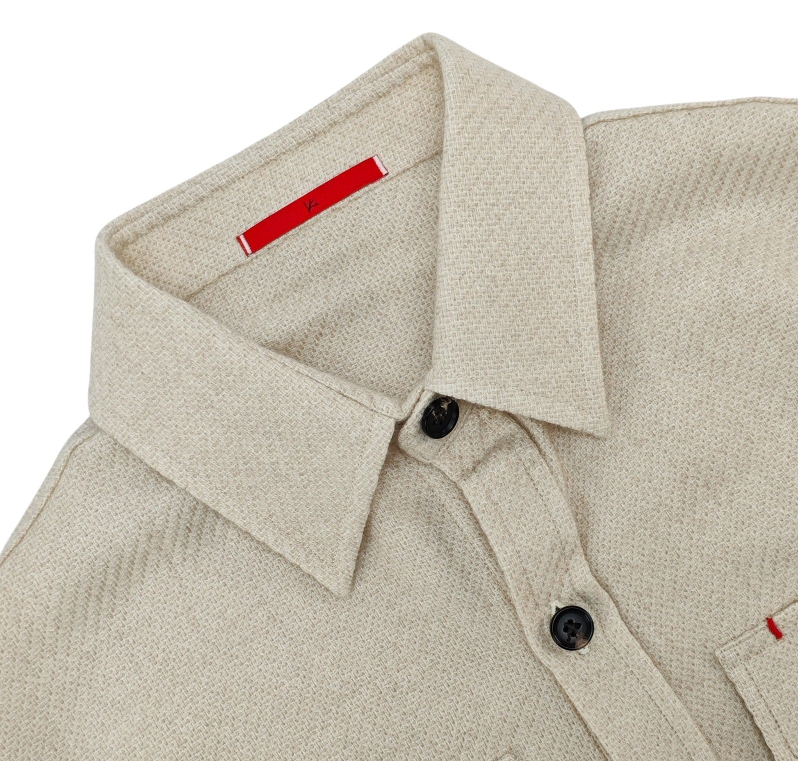 $3800 ISAIA NAPOLI Ivory Hand-Sewn Overshirt Jacket 100% Cashmere