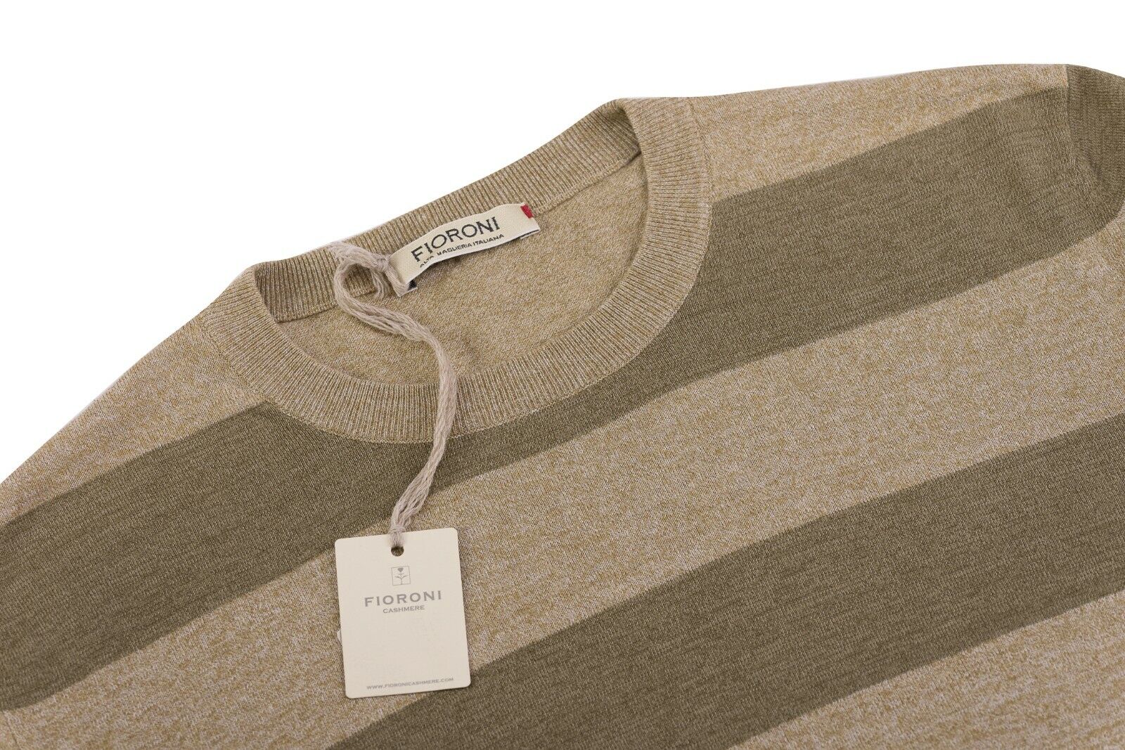 Luxury Knitwear FIORONI CASHMERE by Attolini Sweater Striped Cotton 40 US 50 EU