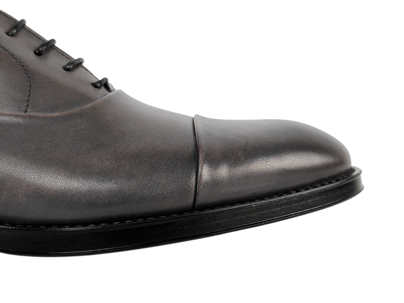 1100$ TESTONI Bologna "Salerno" Oxford Shoes Vintage Calf Taupe 8 UK 9 US 42 IT