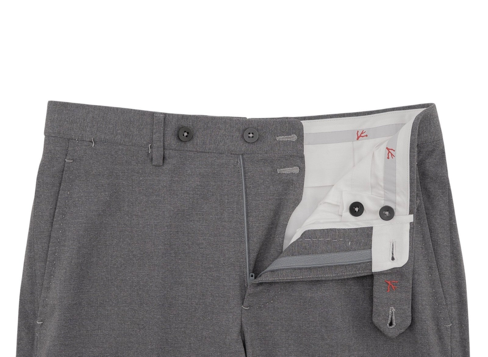 1680$ ISAIA Hand-Sewn Tapered Dress Pant Fine Wool Gray 28 US / 44 EU