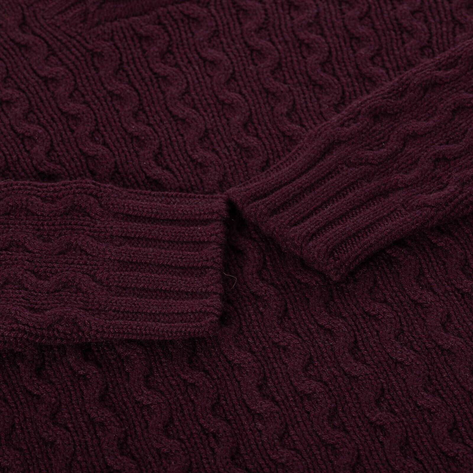 $1400 FEDELI CASHMERE Burgundy Cable-Knit Sweater 100% Cashmere 40 US / 50 EU