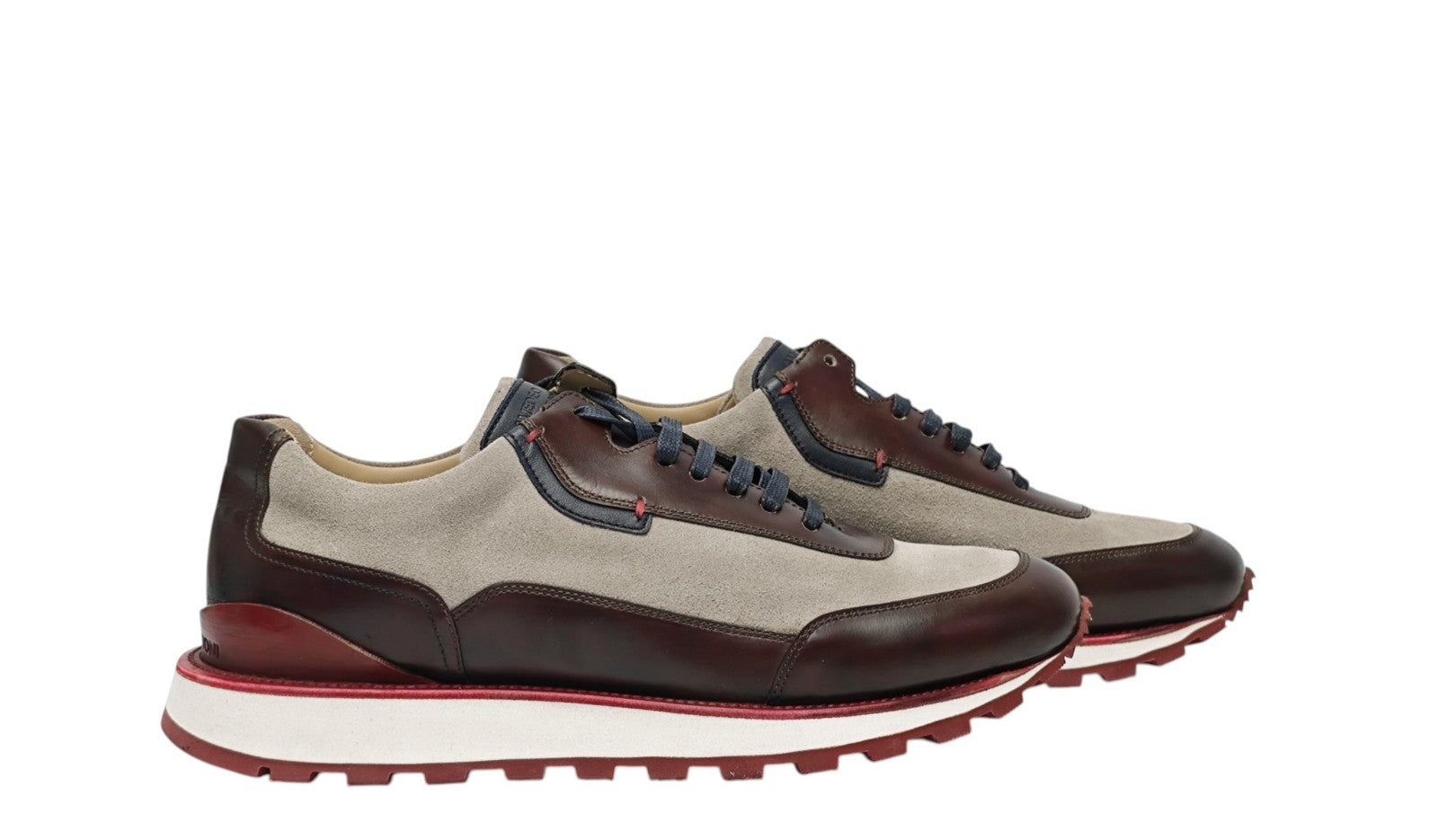 1200$ TESTONI "Piuma" Sport Sneaker Suede + Calf 9 UK / 10 US / 43 IT