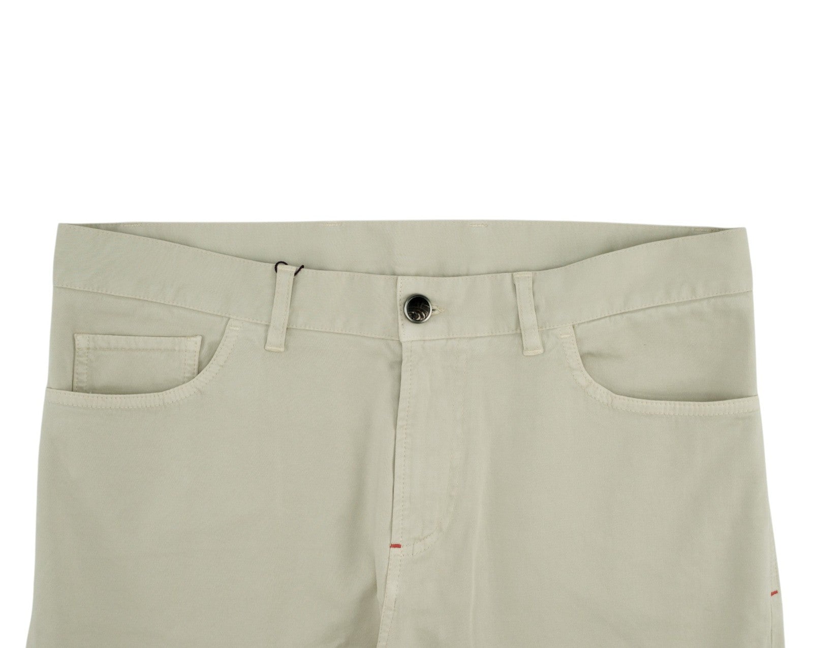 690$ ISAIA NAPOLI Ivory 5 Pocket Pant Cashmere - Cotton Slim 34 US / 50 EU