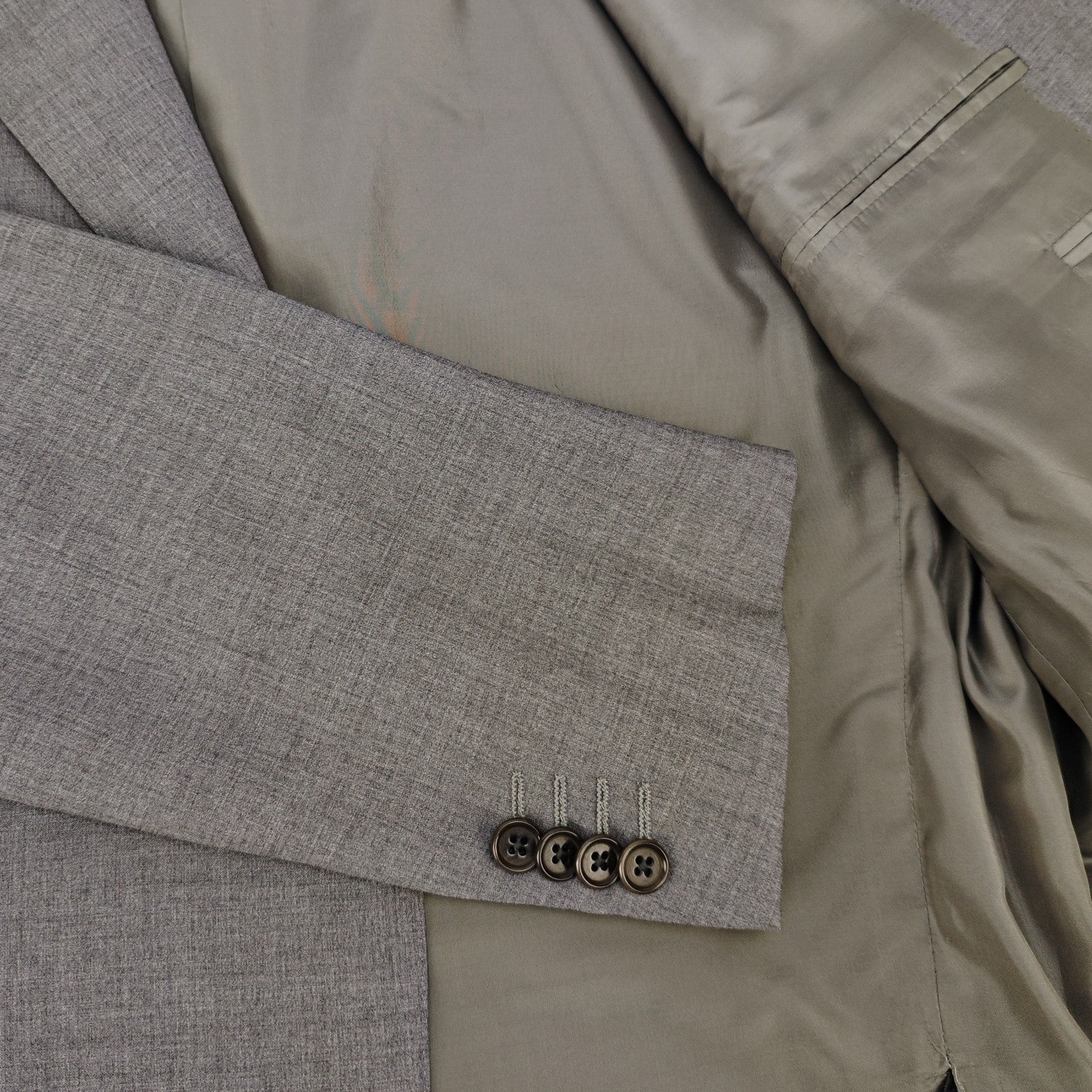 $1900 RAFFAELE CARUSO Gray 3/2 Roll Handmade Suit Wool 40 US / 50 EU