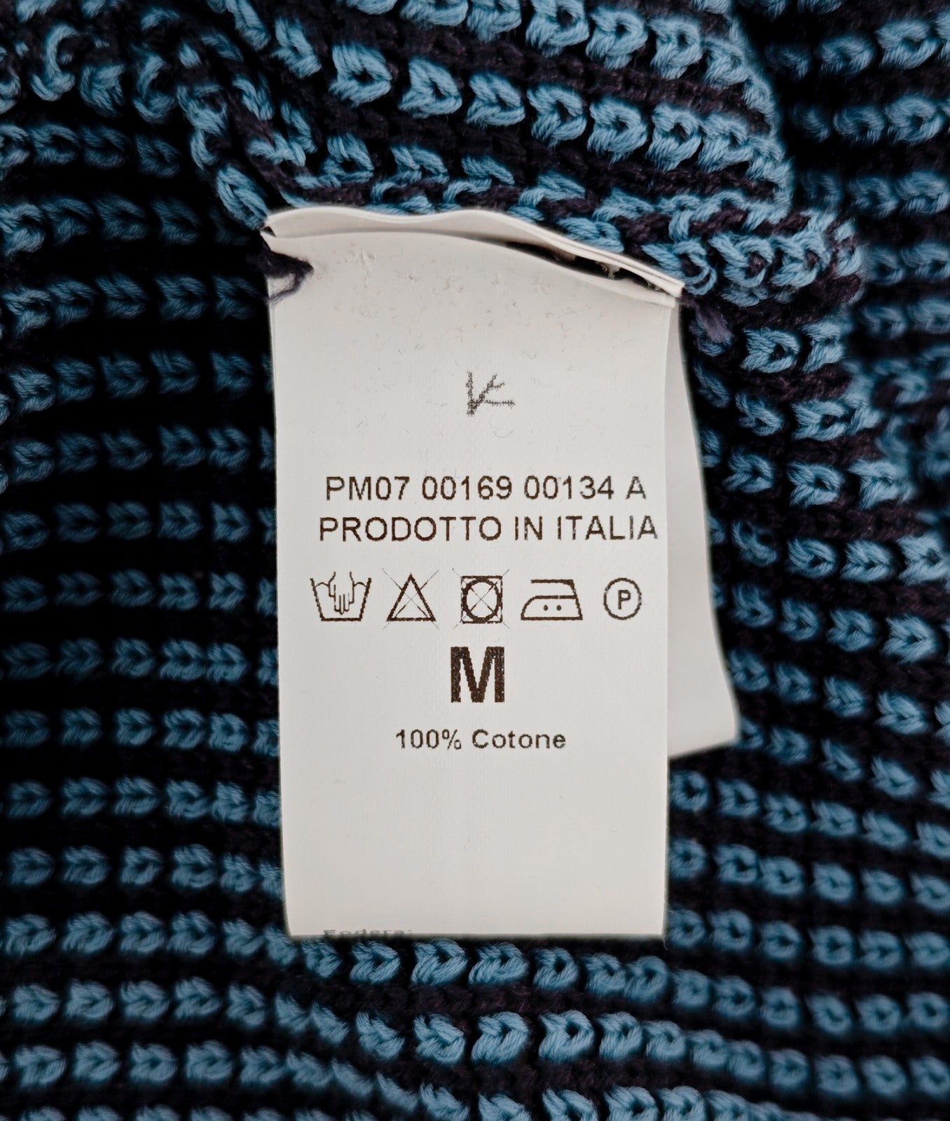 1650$ ISAIA NAPOLI Blue Cardigan Sweater Woven Knit Soft Cotton M