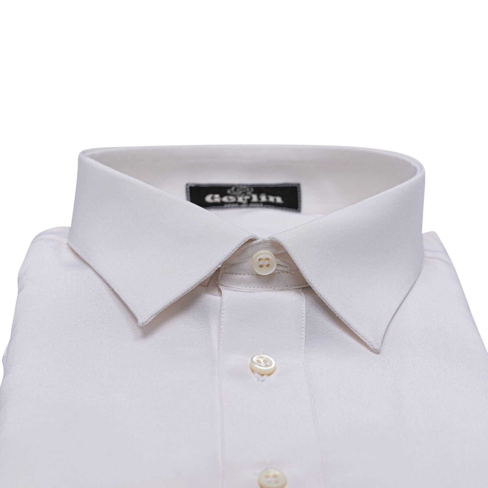 1400$ ITALIAN LUXURY GERLIN Shirt Ivory 100% Silk Crèpe 2A ZILLI