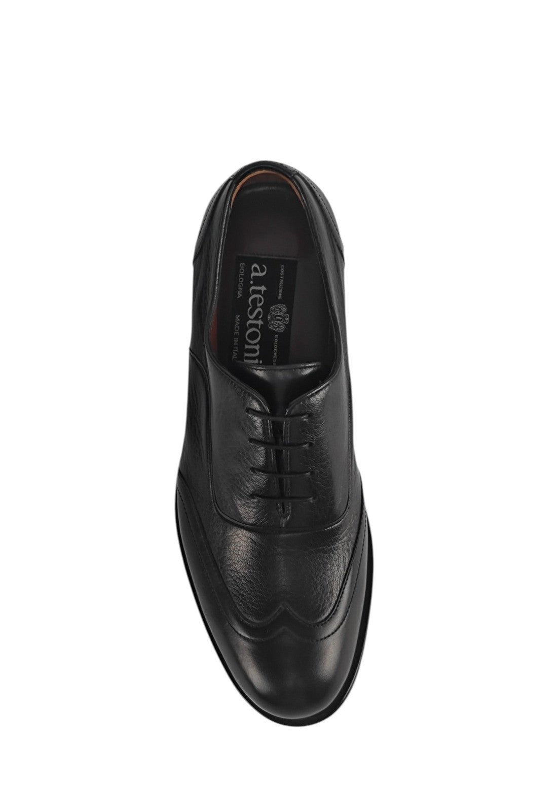 1300$ TESTONI Black Oxford Shoes Deerskin Leather 5.5 UK / 6.5 US / 39.5 IT