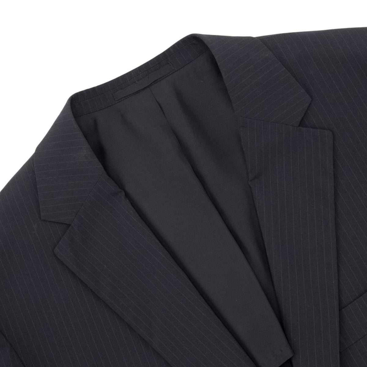 2450$ JIL SANDER Dark Blue Wool Suit Striped Fine Cotton Blend 42 US / 52 IT