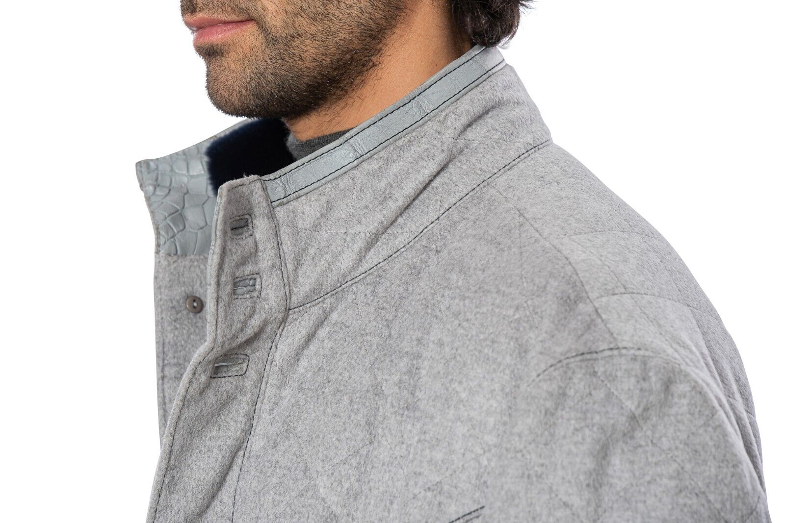 11K HETTABRETZ Jacket Coat 100% Cashmere / Alligator / Mink / SilK 40 US / 50 EU