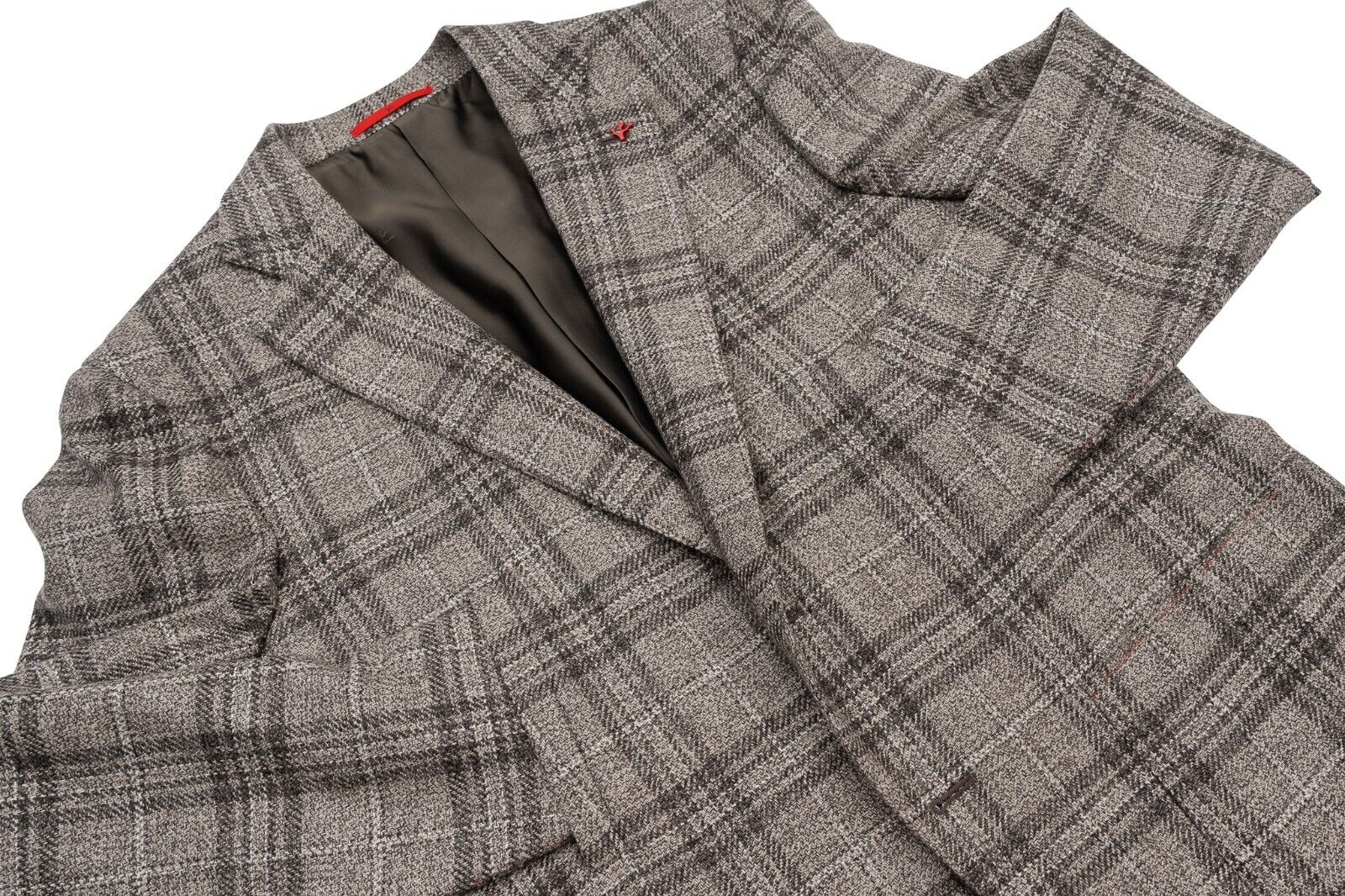 $6500 ISAIA NAPOLI Gray Checks Jacket Sport Coat 100% Cashmere 40 US / 50 EU