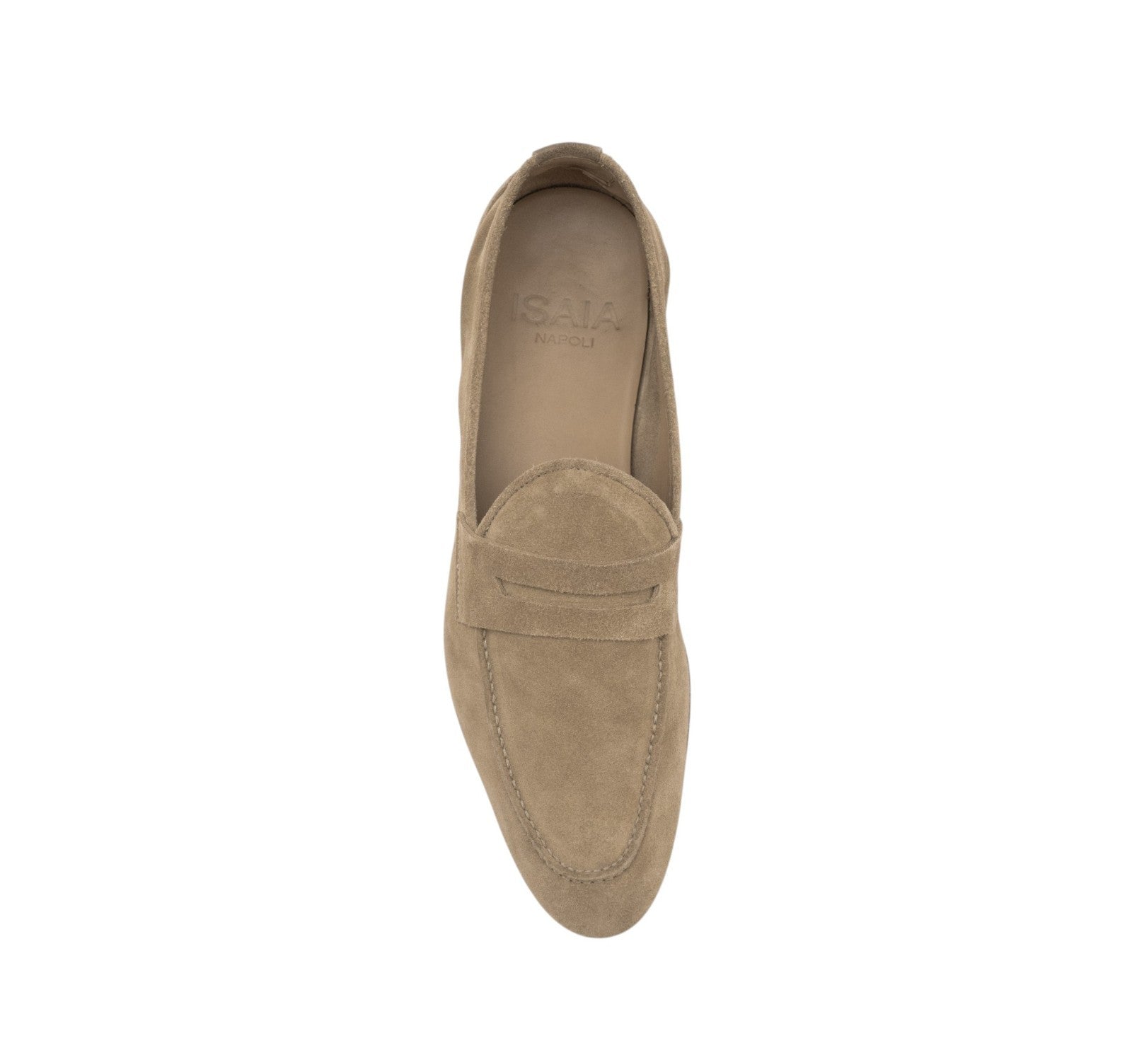 ISAIA NAPOLI Taupe Suede Penny Loafer Leather Sole 9 UK / 10 US / 43 IT