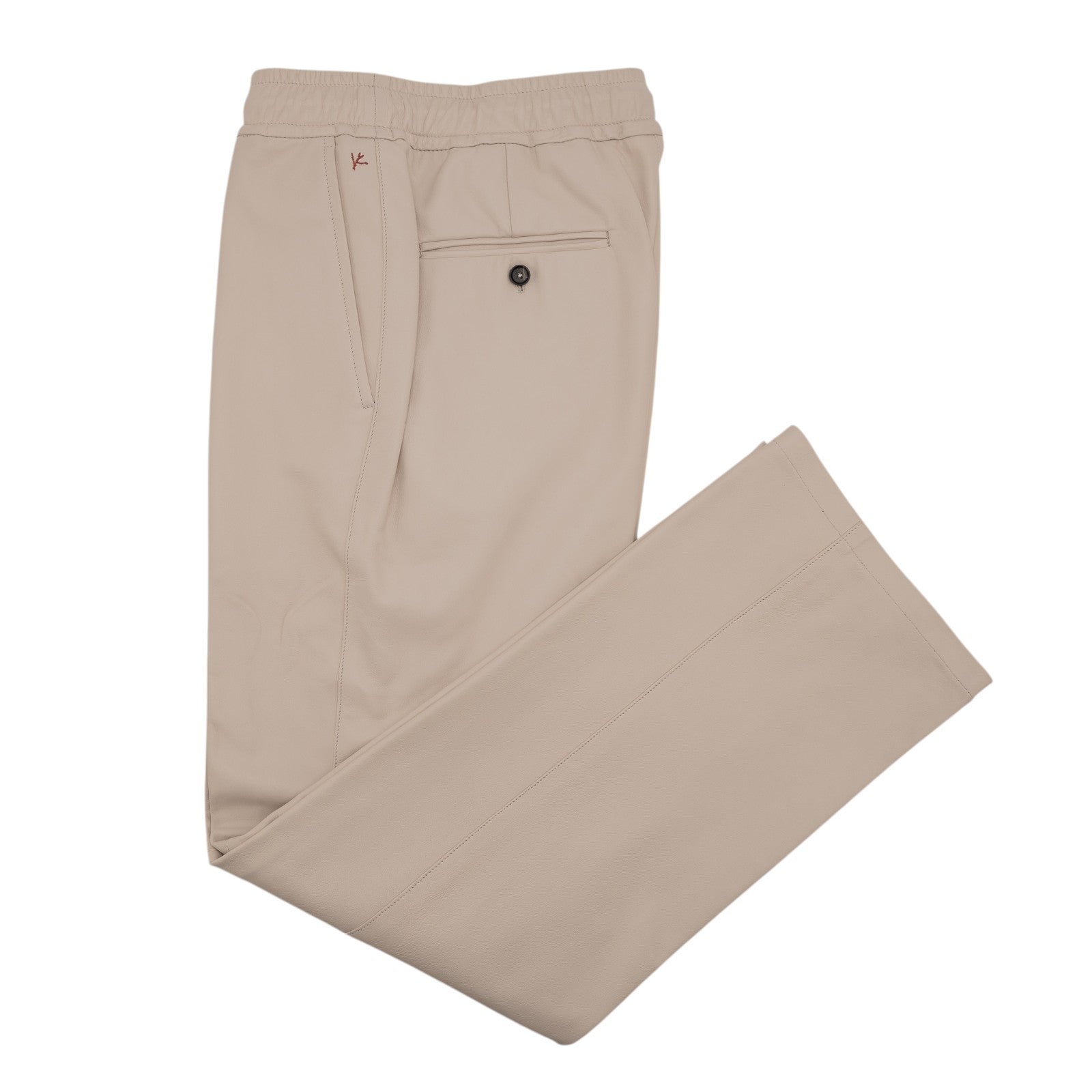 2450$ ISAIA NAPOLI Ivory Drawstring Pant Soft Lambskin 32 US / 48 EU