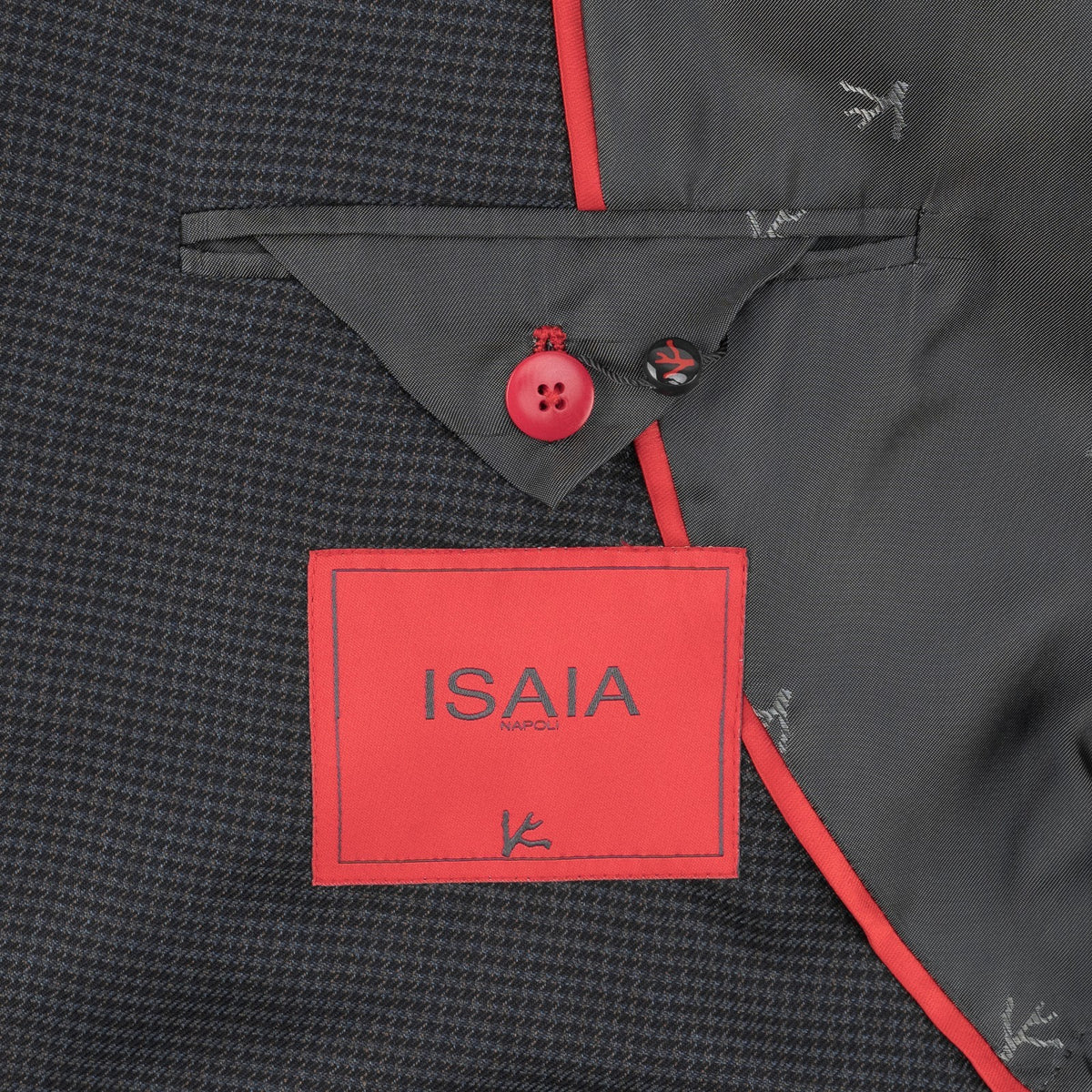 $6800 ISAIA "Marechiaro" Gray Suit Fine Wool & Silk Houndstooth 46 US / 56 EU 8R