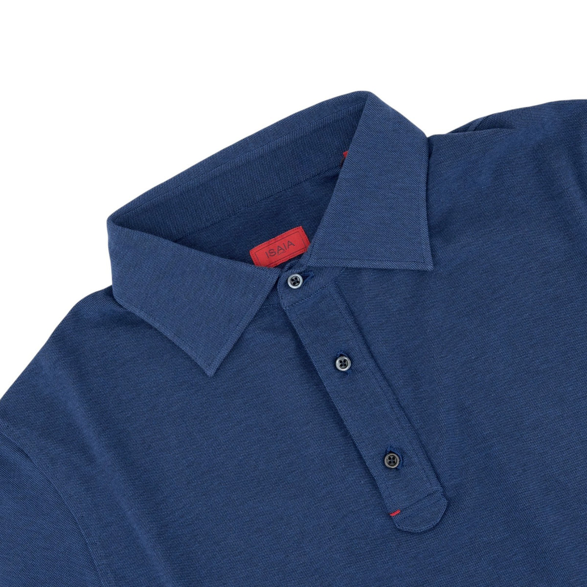 575$ ISAIA NAPOLI Blue Navy Polo Short Sleeve Cotton Size XL - Made in Italy