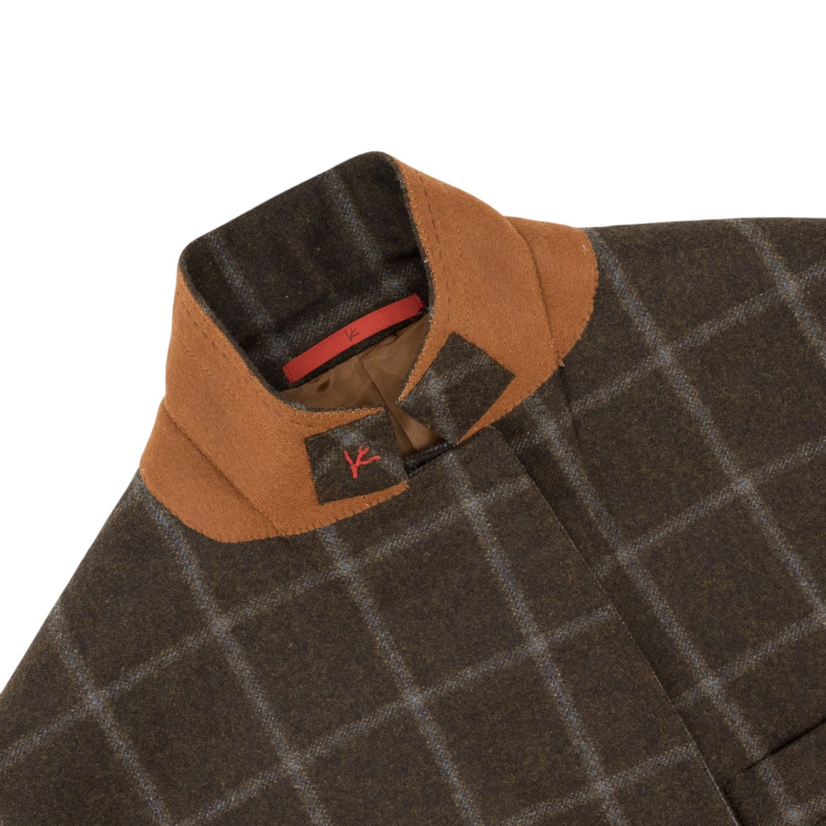 $6600 ISAIA "Capri" Dark Brown Suit Flannel Wool Windowpane 38 US / 48 EU 7R