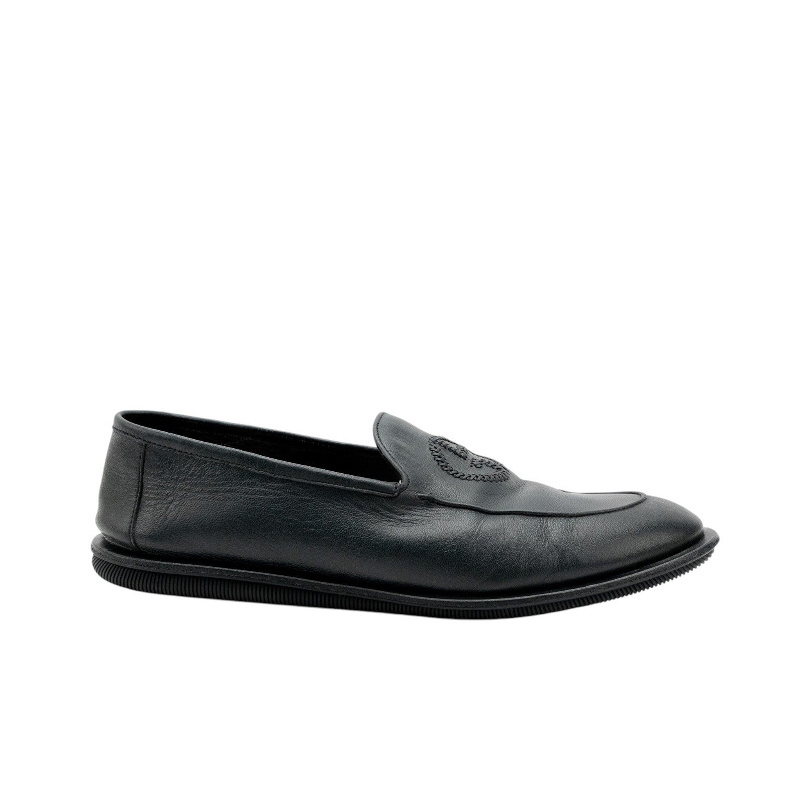 900$ GIORGIO ARMANI Shoes Loafers Logo Blue Navy Leather 8 UK / 9 US / 42 IT