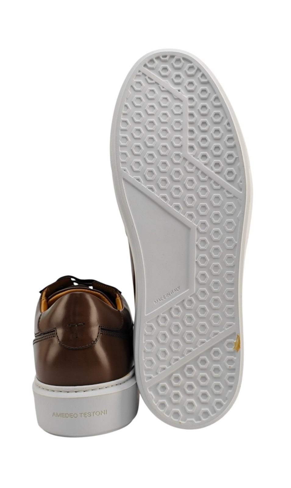 950$ TESTONI "Paestum" Brown Sneaker Burnishe Calf + Suede 8 UK 10 US 42 IT