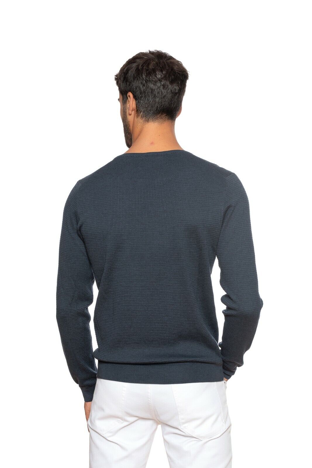 Luxury Knitwear FIORONI CASHMERE by Attolini Sweater Silk / Cotton Dark Blue