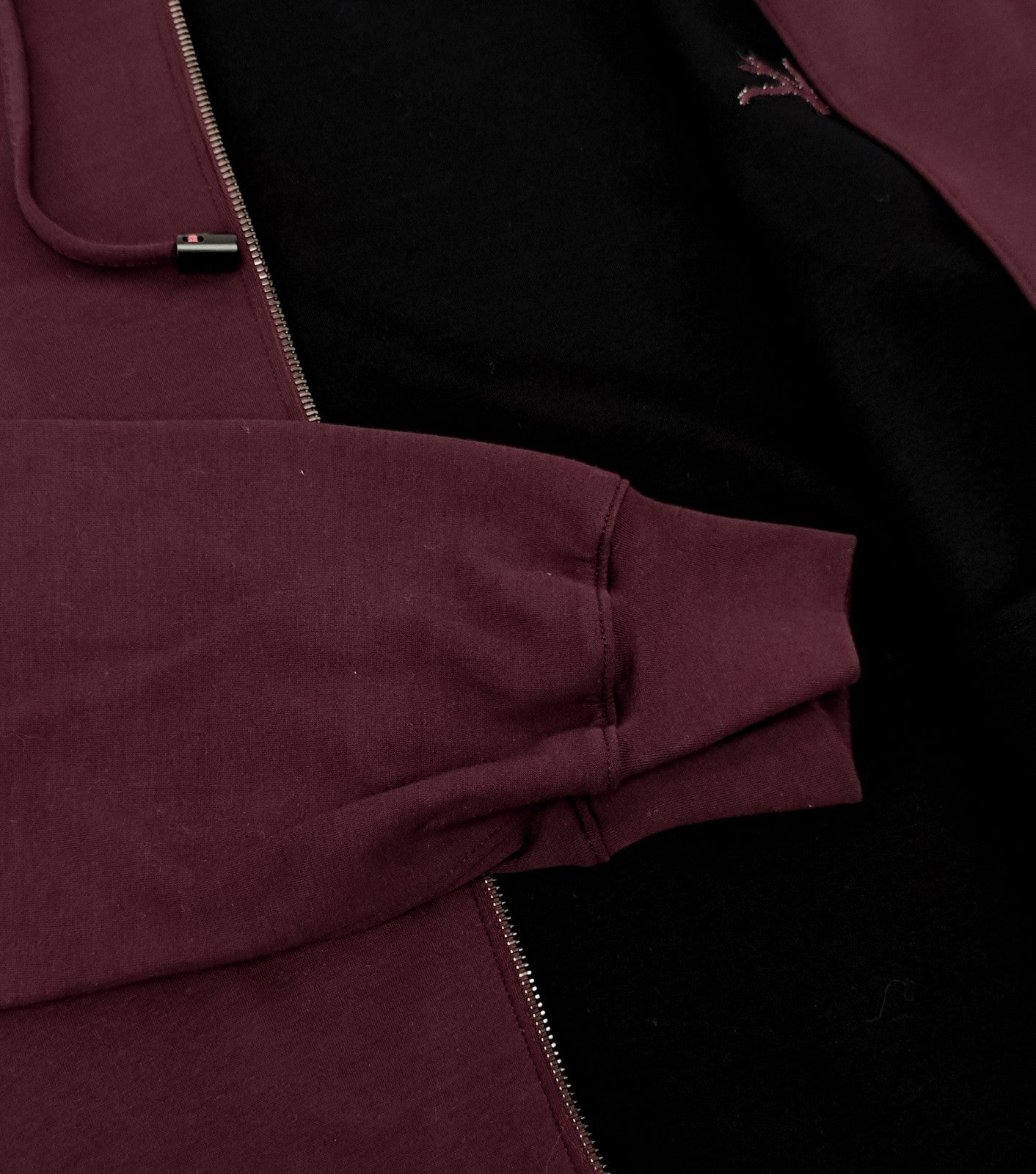 $2600 ISAIA NAPOLI Burgundy Hooded Tracksuit Jogging Jersey Cotton Size L