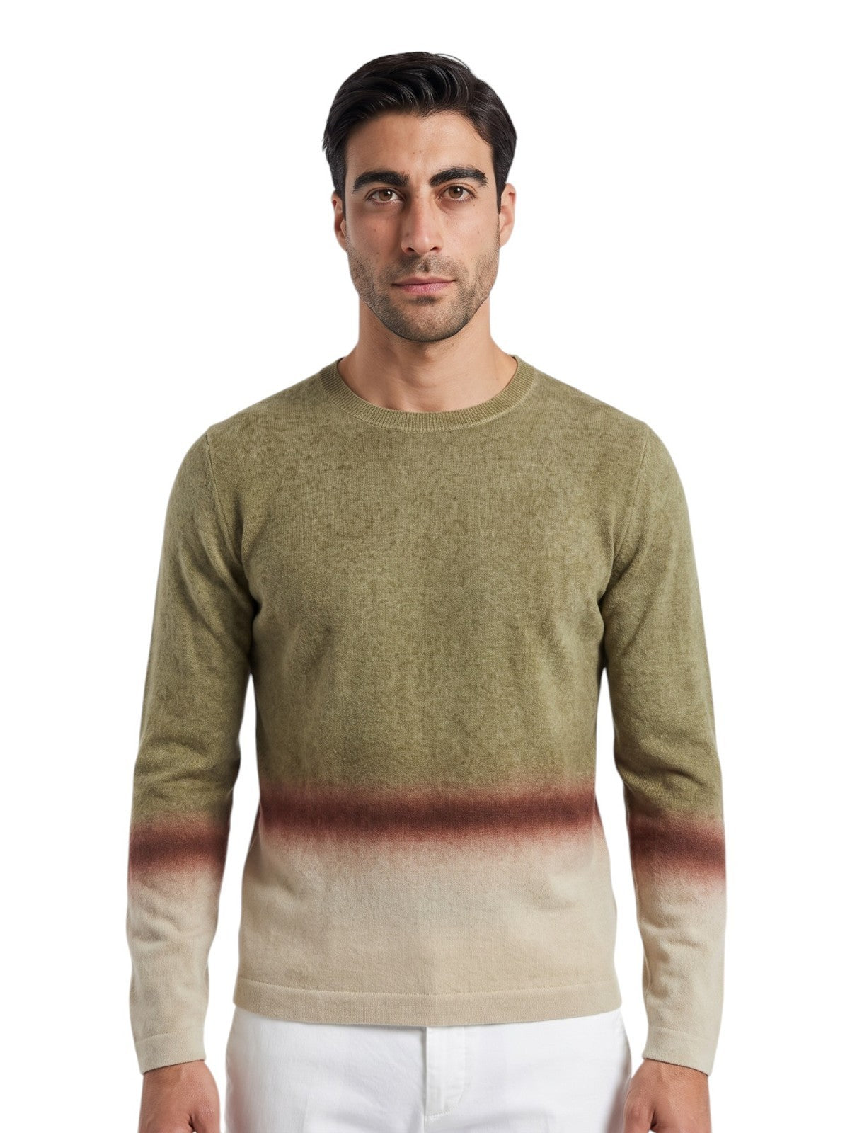 2200$ ISAIA NAPOLI Green Crewneck Sweater Ultra Soft Cashmere - Silk Size M