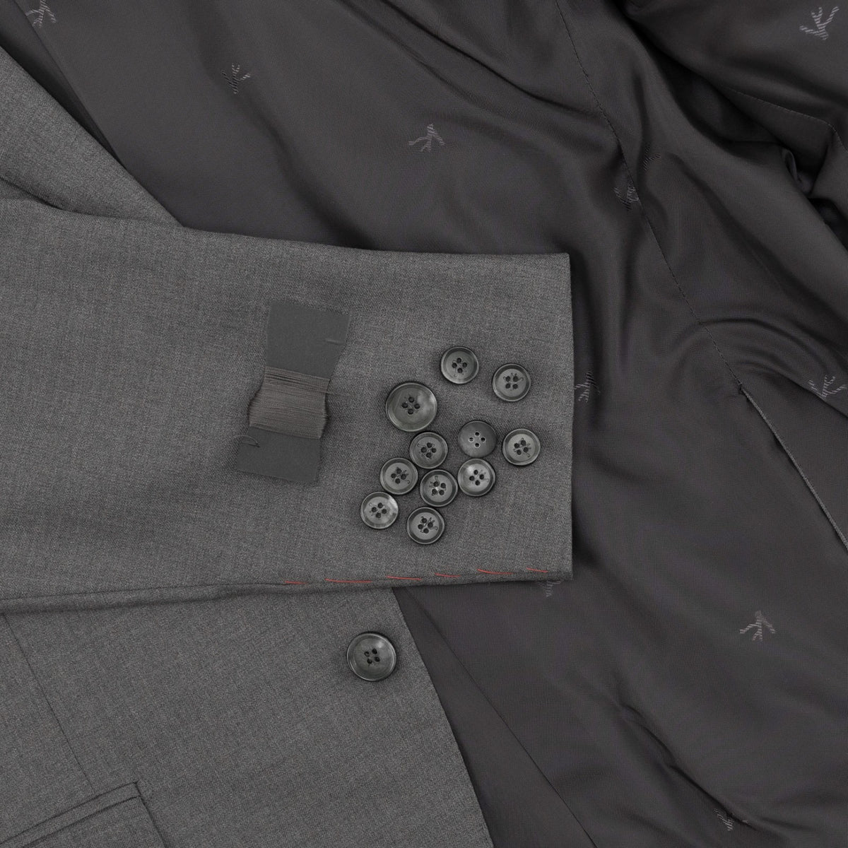 $7120 ISAIA "Gregorio" Gray Suit Hand-Sewn Aquaspider Water Repellent Wool
