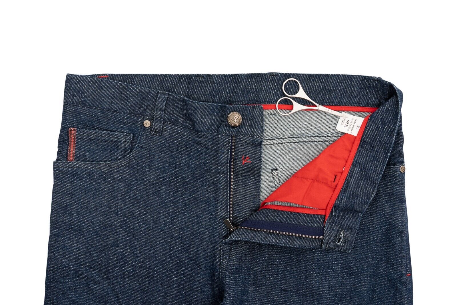 690$ ISAIA NAPOLI Dark Blue Denim Jeans Trousers Pant Cotton 34 US / 50 EU 1B