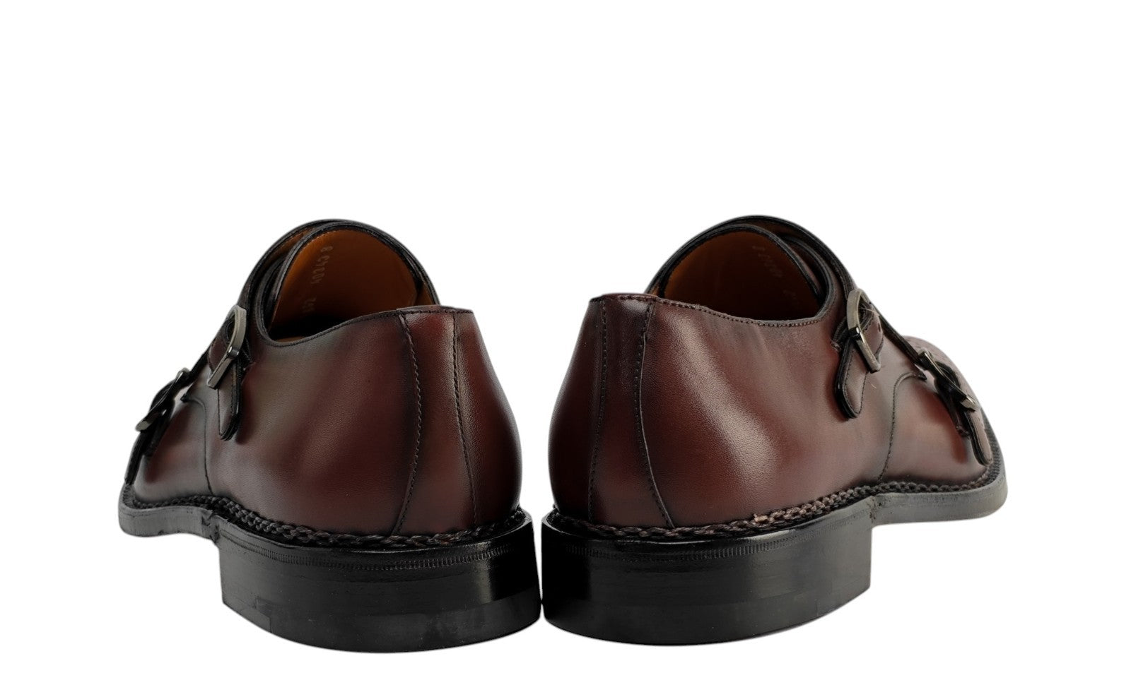 1800$ TESTONI Monk Shoes Norwegian Welted Wood Red 8 UK / 9 US / 42 IT