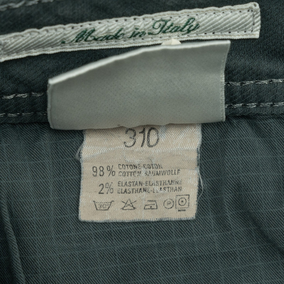 415$ LUIGI BORRELLI NAPOLI Green Pant Jeans Twill Denim Cotton 35 US / 51 EU
