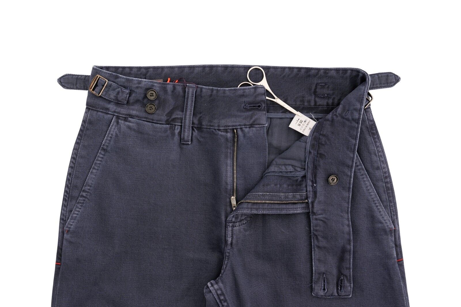 690$ ISAIA NAPOLI "CASALNUOVO" Trouser Blue Indigo Denim Jeans Pant Cotton