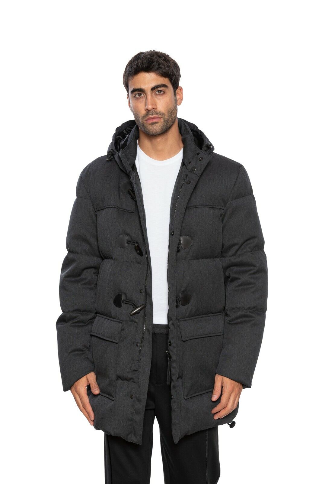 950$ EMPORIO ARMANI Parka Montgomery Wool Coat Puffer Real Down 44 US / 54 EU