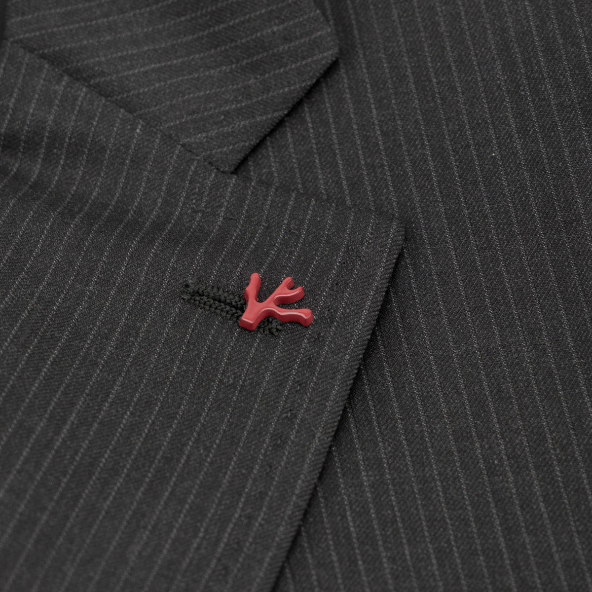 $6850 ISAIA NAPOLI "Capri" Charcoal Gray Suit Hand-Sewn Fine Wool Striped