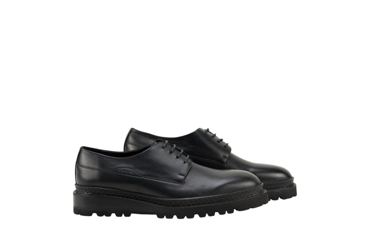 1050$ TESTONI Derby Sport Napa Calf Black 8 UK / 9 US / 42 IT