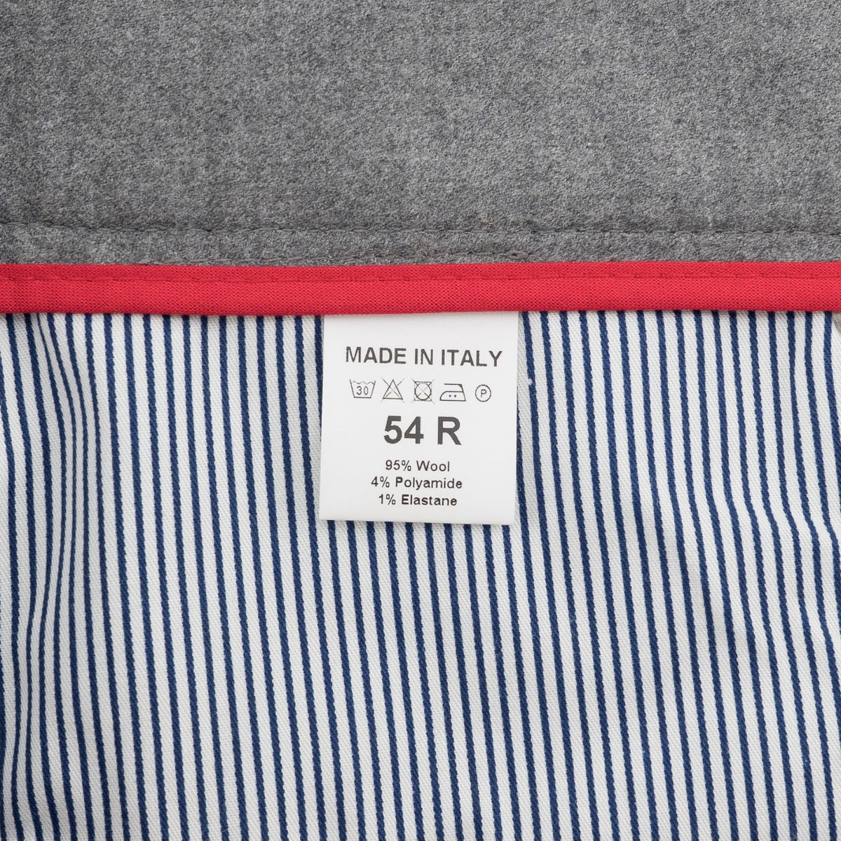 1100$ ISAIA NAPOLI Gray 5 Pocket Pant Wool + Leather Tag Slim Fit 38 US / 54 EU