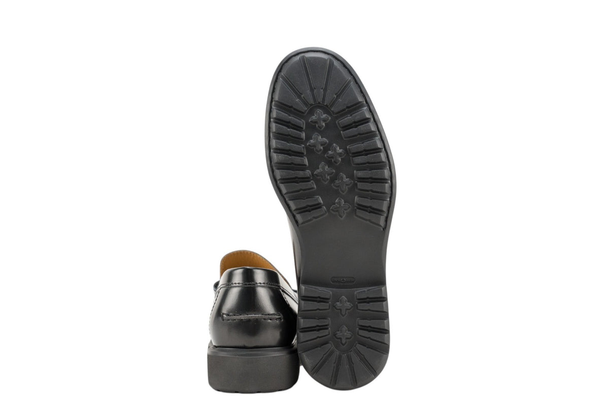 1050$ TESTONI "Mocs" Penny Loafer Shoes Calf Black 8 UK / 9 US / 42 IT