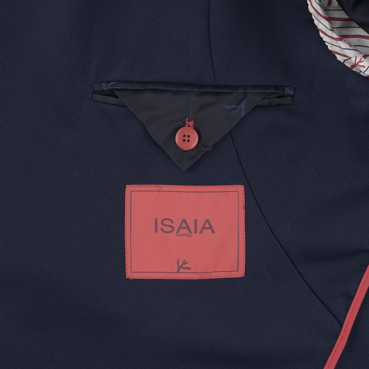 7100$ ISAIA "Portofino" Blue Navy Double Breasted Overcoat Coat Wool 38 US 48 IT