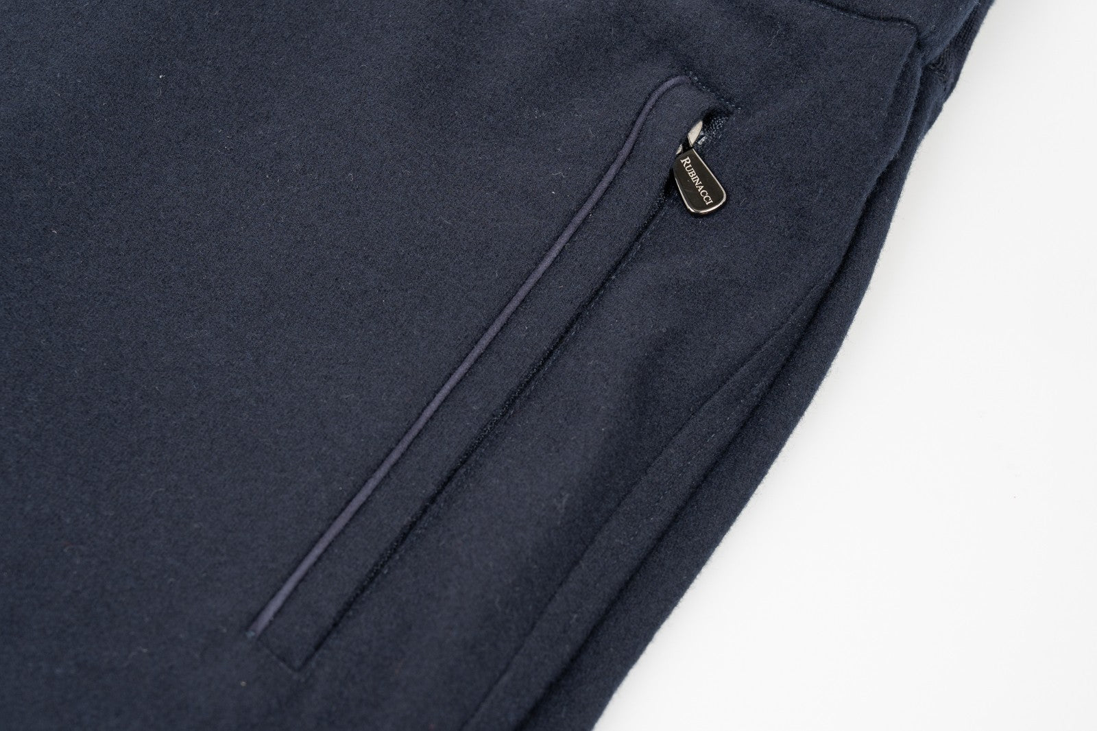 $2600 RUBINACCI Blue Tracksuit LORO PIANA Wool Cashmere + Leather Details